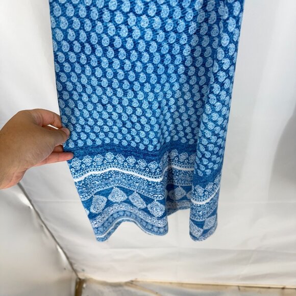 Show Me Your Mumu Women XL Bam Bam Bells Trouser Blue Paisley Pull On Pant 70s - Picture 2 of 9